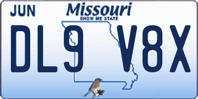 MO license plate DL9V8X