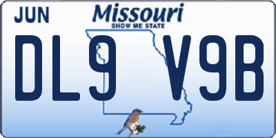 MO license plate DL9V9B