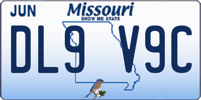 MO license plate DL9V9C