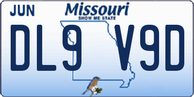 MO license plate DL9V9D