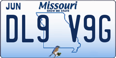 MO license plate DL9V9G