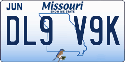 MO license plate DL9V9K