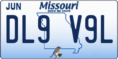 MO license plate DL9V9L