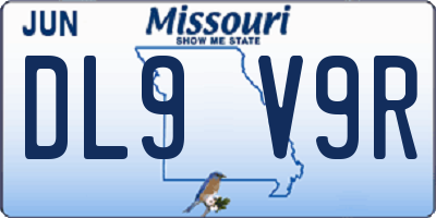 MO license plate DL9V9R