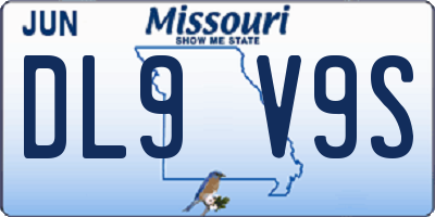 MO license plate DL9V9S