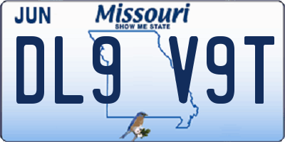 MO license plate DL9V9T