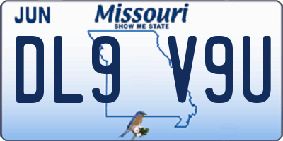 MO license plate DL9V9U