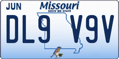 MO license plate DL9V9V