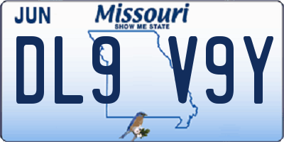 MO license plate DL9V9Y