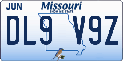 MO license plate DL9V9Z