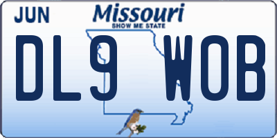 MO license plate DL9W0B