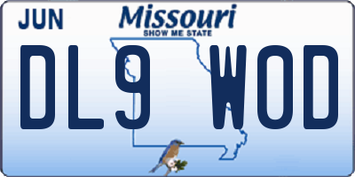 MO license plate DL9W0D