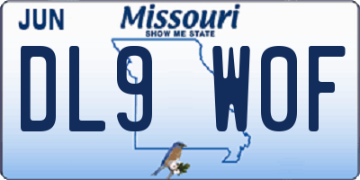 MO license plate DL9W0F