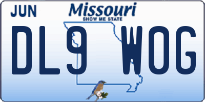 MO license plate DL9W0G