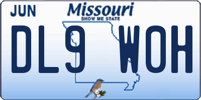 MO license plate DL9W0H