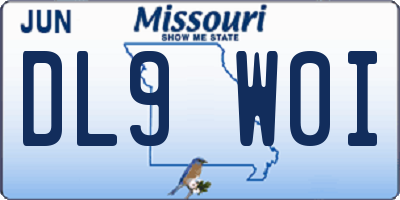 MO license plate DL9W0I