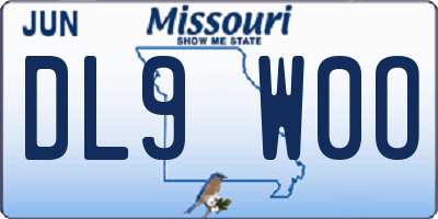 MO license plate DL9W0O