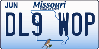 MO license plate DL9W0P