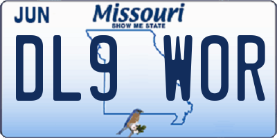 MO license plate DL9W0R