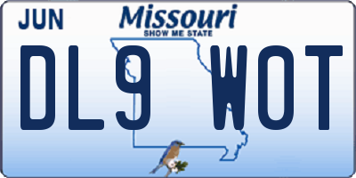 MO license plate DL9W0T