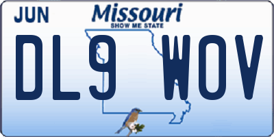 MO license plate DL9W0V