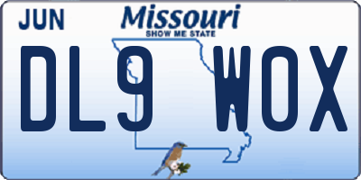 MO license plate DL9W0X
