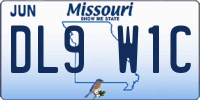 MO license plate DL9W1C