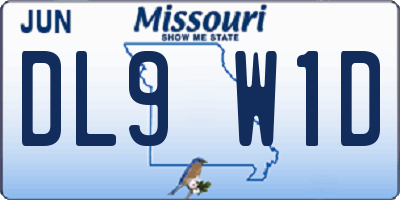 MO license plate DL9W1D