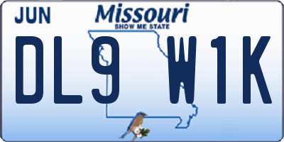 MO license plate DL9W1K