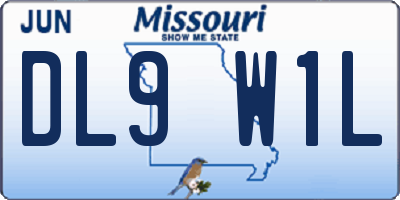 MO license plate DL9W1L