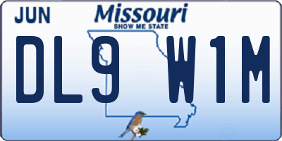 MO license plate DL9W1M
