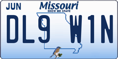 MO license plate DL9W1N