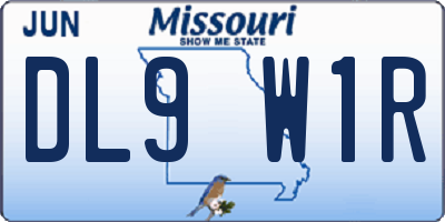 MO license plate DL9W1R