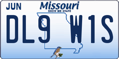 MO license plate DL9W1S