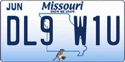 MO license plate DL9W1U