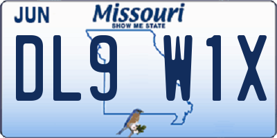 MO license plate DL9W1X