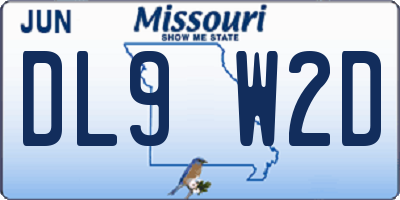 MO license plate DL9W2D