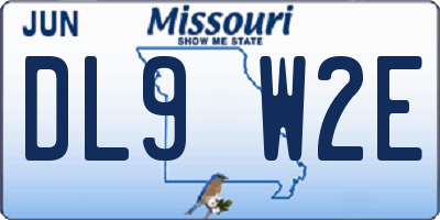MO license plate DL9W2E