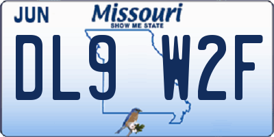 MO license plate DL9W2F