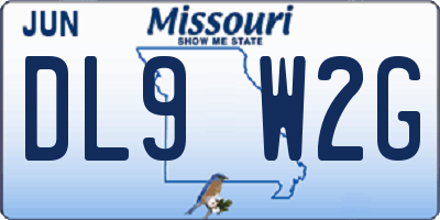 MO license plate DL9W2G