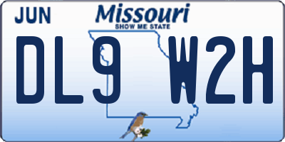 MO license plate DL9W2H