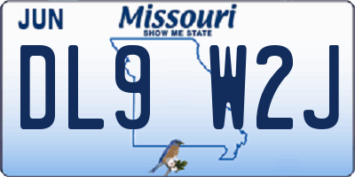 MO license plate DL9W2J