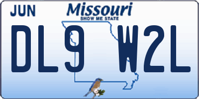 MO license plate DL9W2L