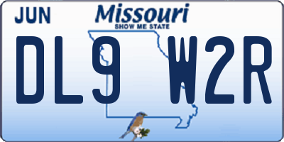 MO license plate DL9W2R