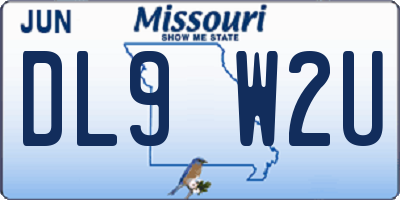 MO license plate DL9W2U