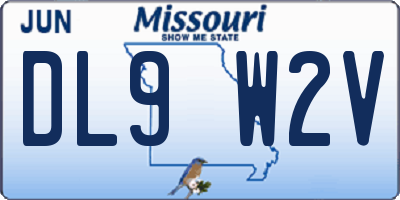 MO license plate DL9W2V