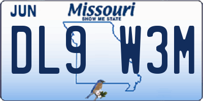 MO license plate DL9W3M