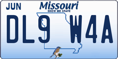 MO license plate DL9W4A