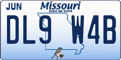 MO license plate DL9W4B