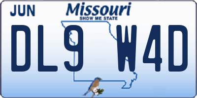 MO license plate DL9W4D